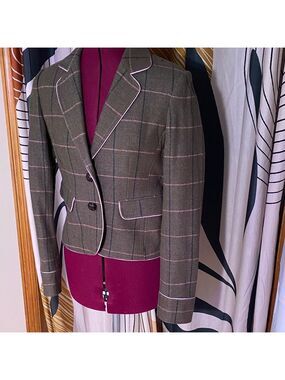 Classic Green Plaid Women's Blazer